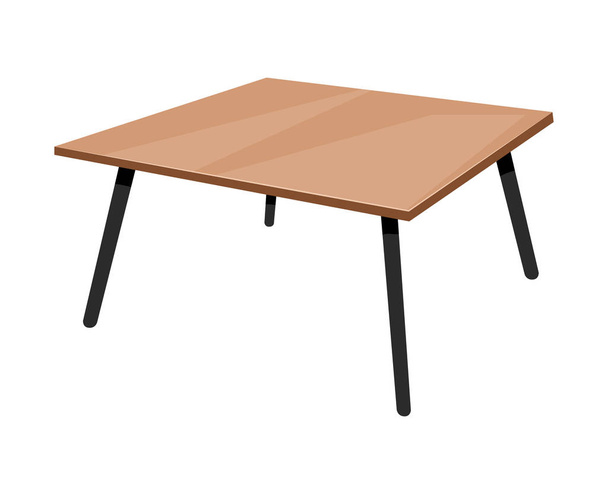 Drewniany stół na białym tle ilustracja - Wektor, obraz