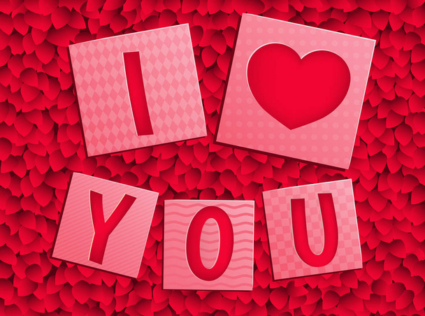 Valentinskarte mit der Aufschrift i love you - Vektor, Bild