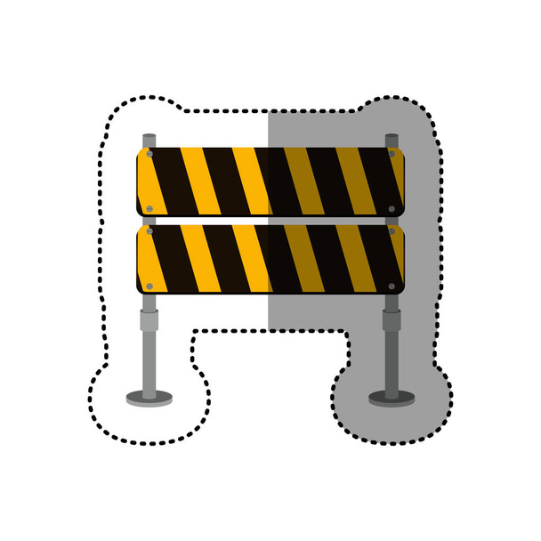 dotted sticker striped pair street traffic barrier - Vector, Image
