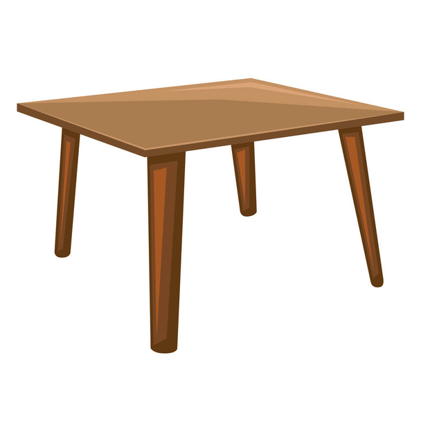Drewniany stół na białym tle ilustracja - Wektor, obraz