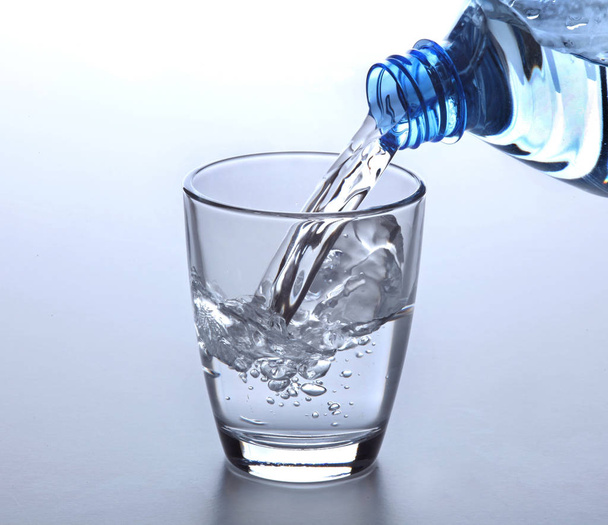 Water glass with bootle - Zdjęcie, obraz
