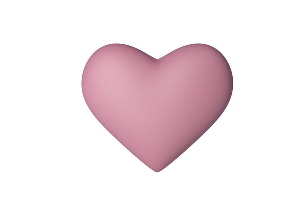 Herz 3D Illustration. Herz auf weißem Hintergrund. glücklicher Valentinstag Hintergrund mit 3D-Herz. - Foto, Bild