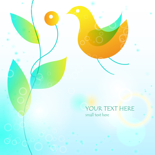 Illustration with bird and branch - Foto, imagen