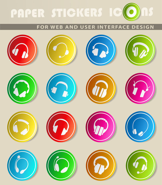 fejhallgató ikon készlet - Vektor, kép