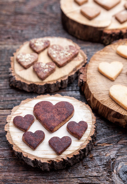 Delicious heart shaped cookies baked with love  - 写真・画像