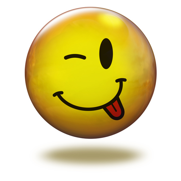 Render emoticon 3D. Winking with tongue out - Photo, Image