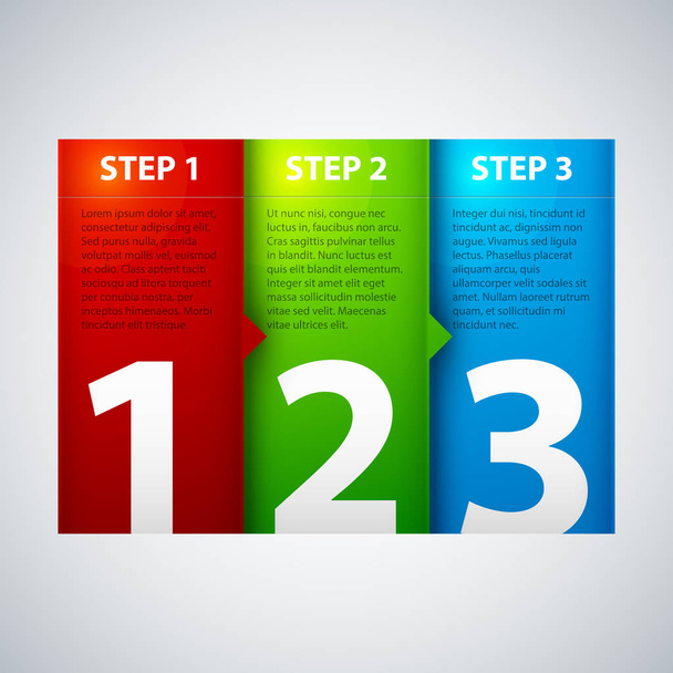 Three steps. Useful for tutorials or instructions. - Вектор,изображение