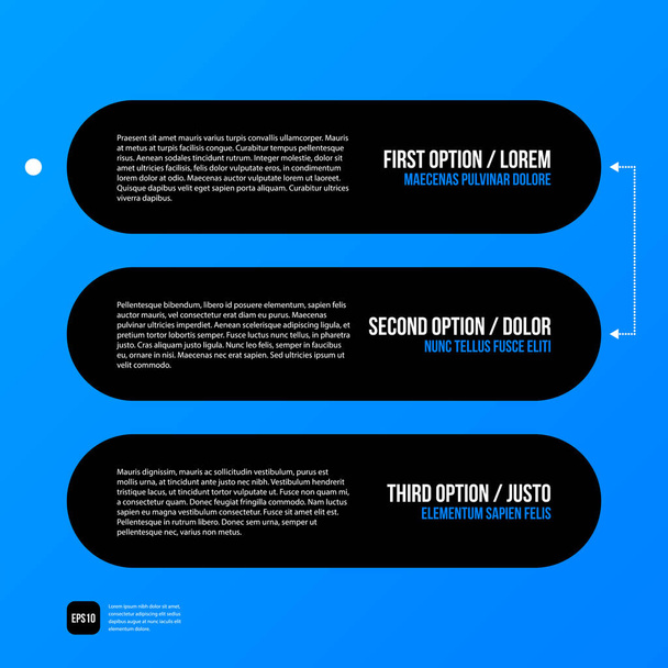 moderne Corporate-Grafik-Design-Vorlage mit schwarzen Elementen auf blauem Hintergrund. nützlich für Werbung, Marketing und Webdesign. - Vektor, Bild