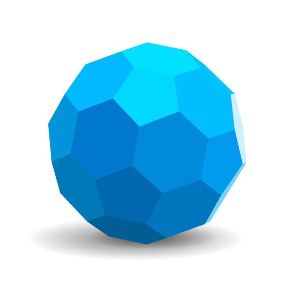 Vector realistic isometric square honeycomb sphere. Blue element isolated - Вектор, зображення