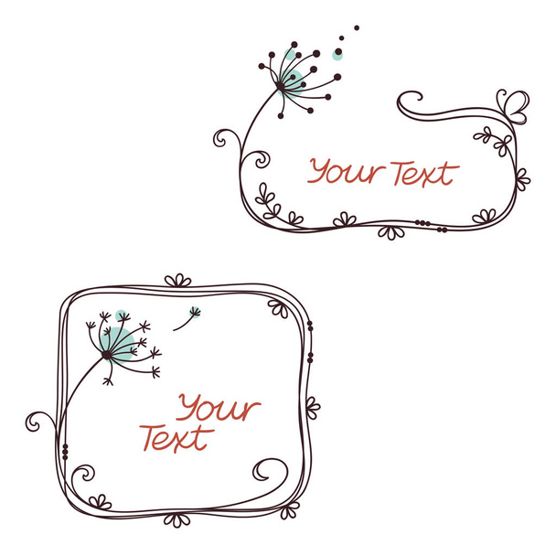 Цветочные текстовые рамки
 - Вектор,изображение
