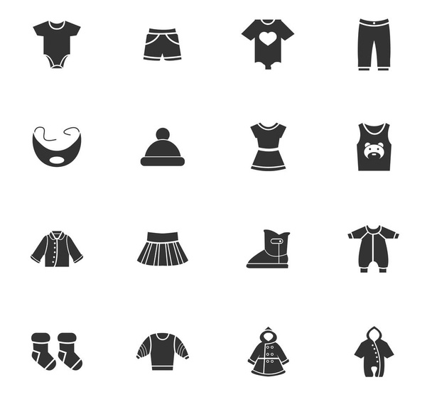 Dětské oblečení sada ikon - Vektor, obrázek