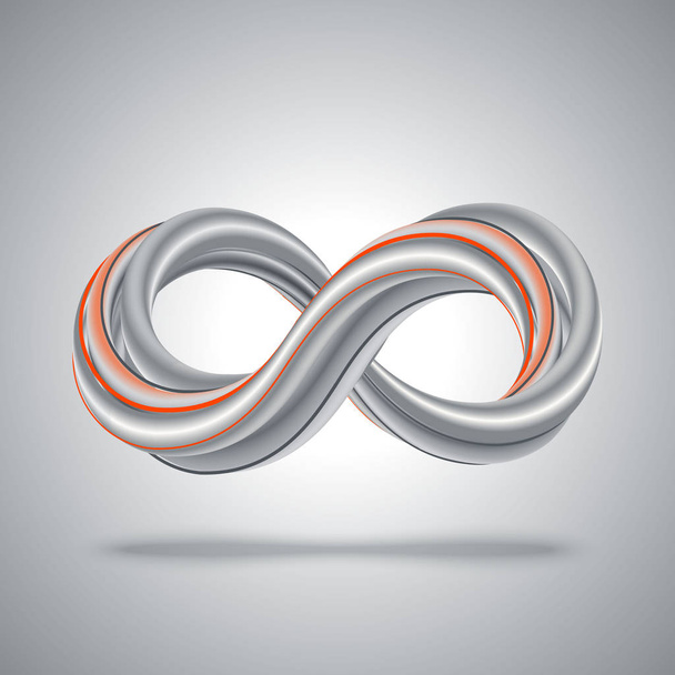 3d infinity symbol. Abstract math background. - Vektor, Bild