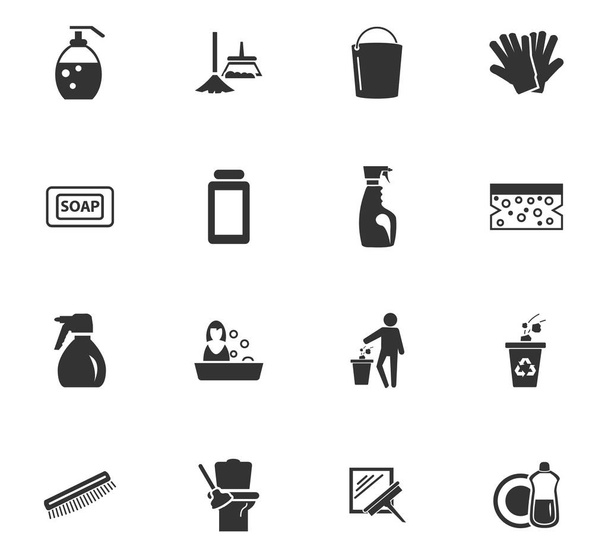 Set di icone dell'azienda di pulizia
 - Vettoriali, immagini