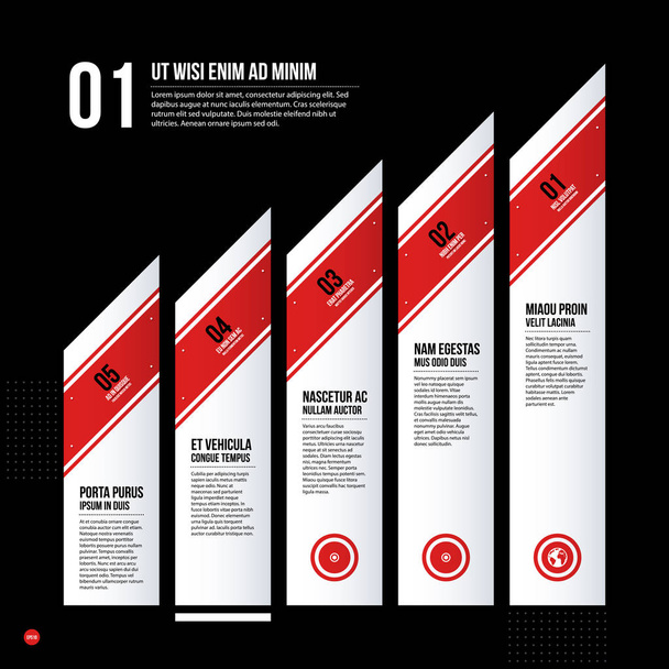 Futuristic corporate chart template on black background. Useful for presentations and marketing media. - Vecteur, image