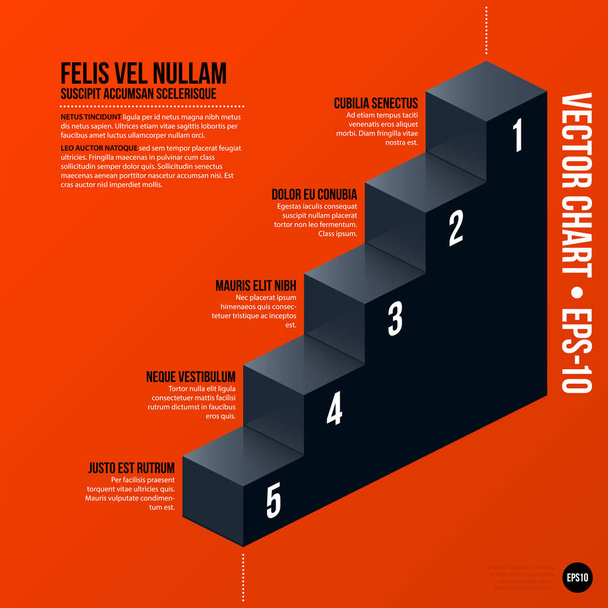 Corporate business chart template on bright orange background. Useful for presentations and advertising. - Vektor, kép