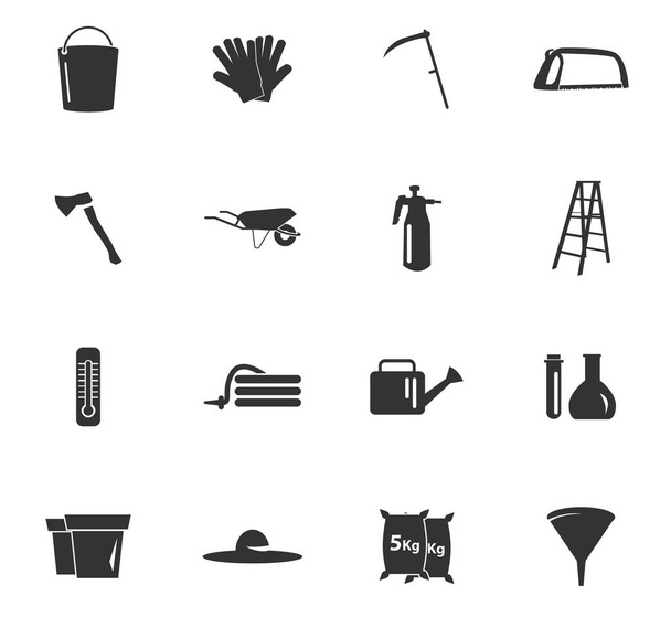 garden tools icon set - Vector, Image