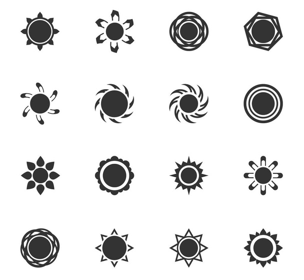 Sol icono conjunto - Vector, imagen