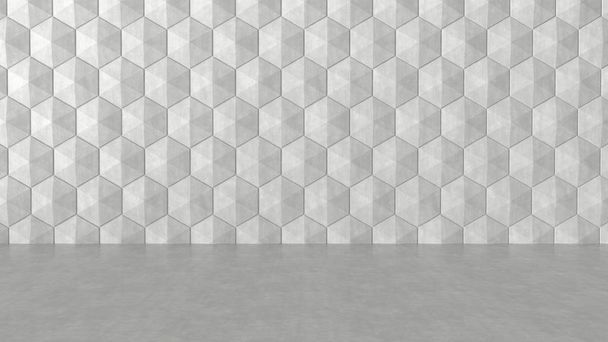 コンクリート床と六角形パターン背景.  - 写真・画像