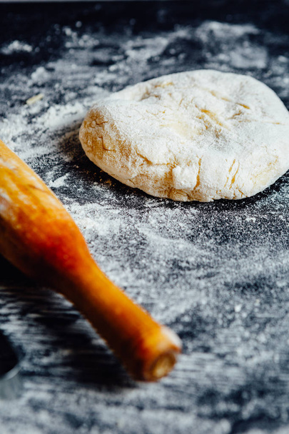Dough and rolling pin - Photo, Image