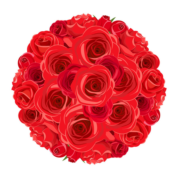 Red roses bouquet. Vector illustration. - Vector, Image