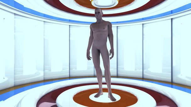 Menschlicher Klon in futuristischem Raum - Foto, Bild