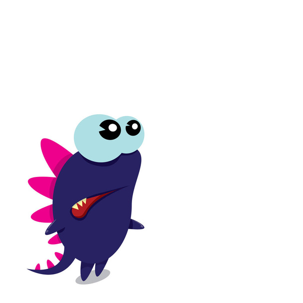 Dibujos animados vectorial divertido dragón. Dinosaurio de dibujos animados
. - Vector, imagen