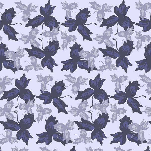 Simple cute pattern in small-scale iris flowers . - Vector, Image