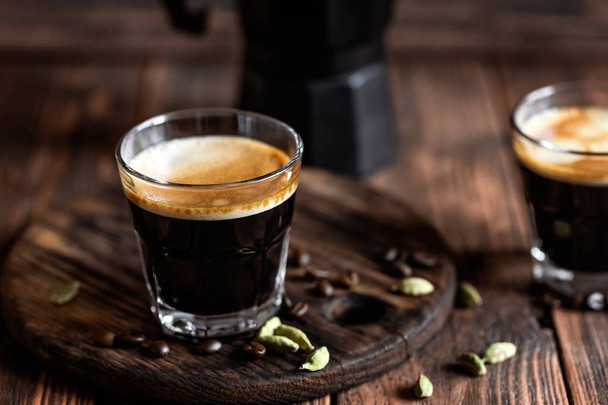coffee drink on dark wooden background - Foto, immagini