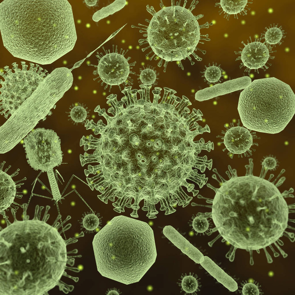 Germs! The microscopic viruses and bacteria that infect us - Photo, Image