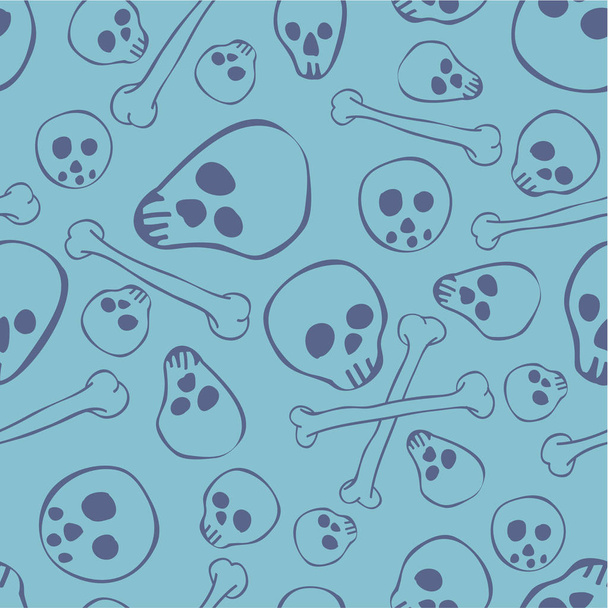 Seamless pattern background with sculls and bones - Vector, Image