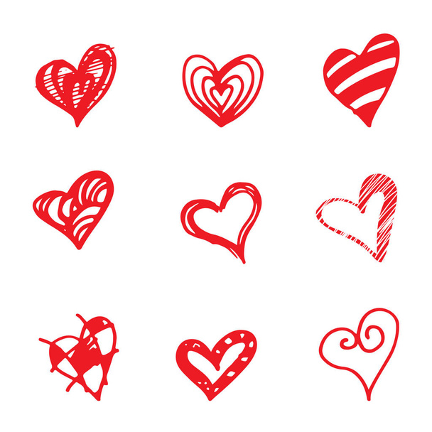 Sada retro kreslené ikony pro valentinky a svatební den - Vektor, obrázek
