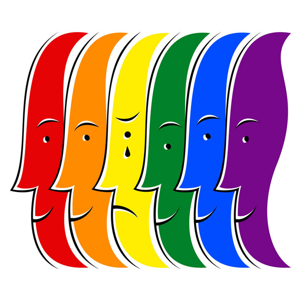Плач людини ЛГБТ руху веселки прапор - Вектор, зображення