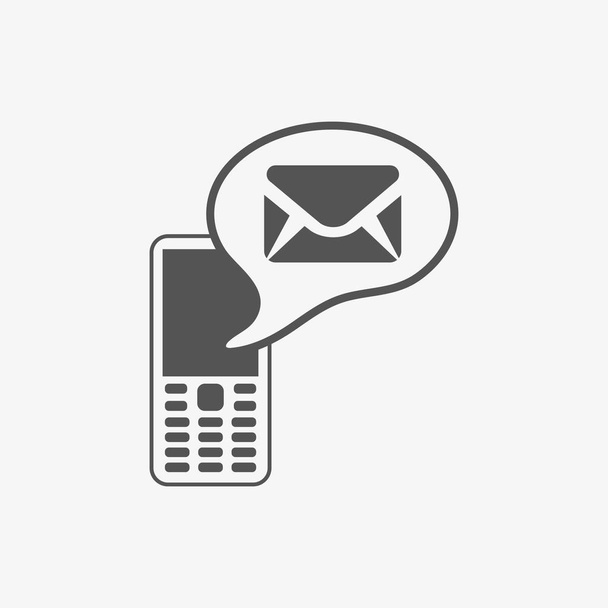 Telefon-Symbol mit Nachricht Aktienvektor Illustration flaches Design - Vektor, Bild