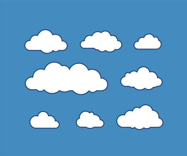 Wolkensymbole auf Vektorillustration - Vektor, Bild