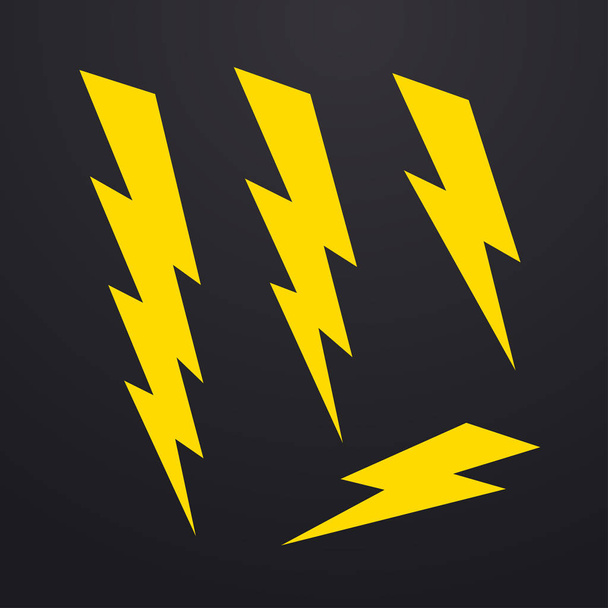 Lightning bolt ikony zestaw, thunderbolt - Wektor, obraz