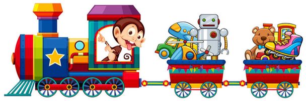 Іграшки в поїзді
 - Вектор, зображення