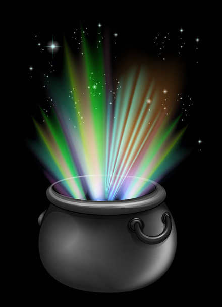 Magische brouwsel in de pot - Vector, afbeelding