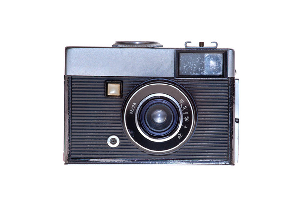 vintage analogue film camera isolated background - Zdjęcie, obraz