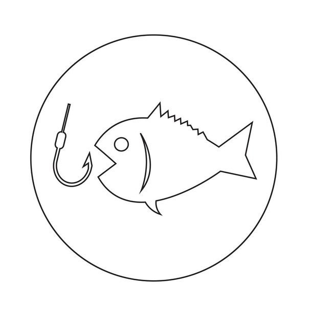 Połowów proste ikona - Wektor, obraz