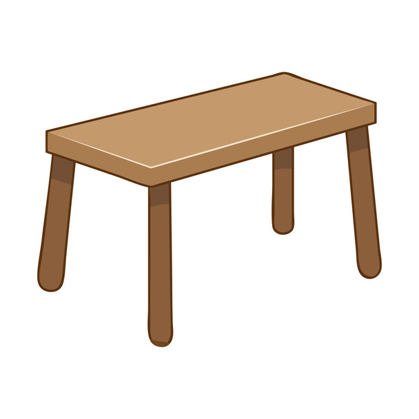 Ξύλινο τραπέζι απομονωθεί εικονογράφηση - Διάνυσμα, εικόνα