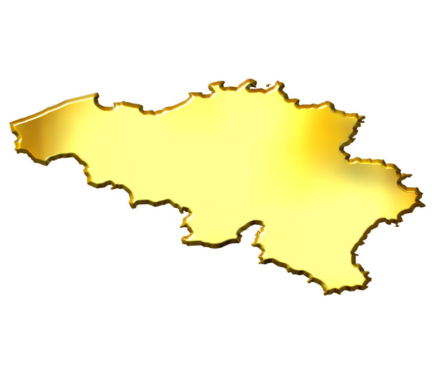 3d mapa złoty Belgia - Zdjęcie, obraz