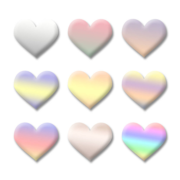 Colourful Valentine love heart symbol collection. Elegant Design for background and valentine love heart concept  - Φωτογραφία, εικόνα
