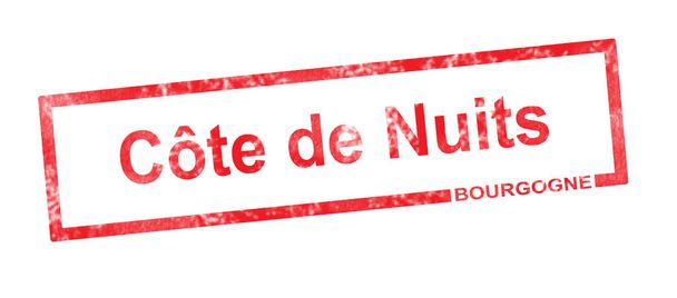 Найменуванням виноградника Бургундії і Кот-де-Nuits в червоний ямокутники - Фото, зображення