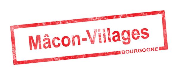 Borgonha e Macon Villages vinhedo denominação em um retan vermelho
 - Foto, Imagem