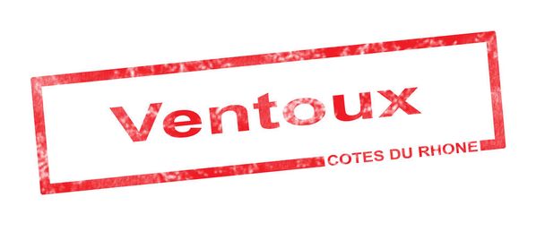 Denominação da vinha de Cotes du Rhone e Ventoux num rectang tinto
 - Foto, Imagem