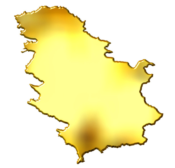 Serbia 3d Golden Map - Photo, Image