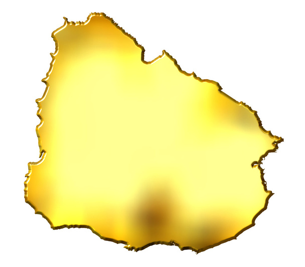 Uruguay 3d altın Haritası - Fotoğraf, Görsel