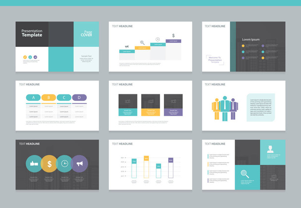 Business Powerpoint-Präsentation Hintergrund Design-Vorlage - Vektor, Bild