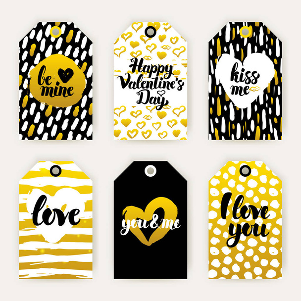 Valentines Day Trendy Gift Labels - Vector, Image