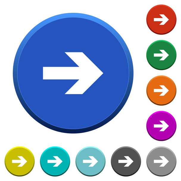 Right arrow beveled buttons - Вектор,изображение